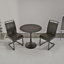 Table de salle à manger 31,5 "circulaire noire, table de salle à manger Tulip, table de salle à manger pour 2 à 4 personnes, plateau et base en panneau de fibres à densité moyenne et 2 chaises de salle à manger en métal noir-1961641834-1961641830
