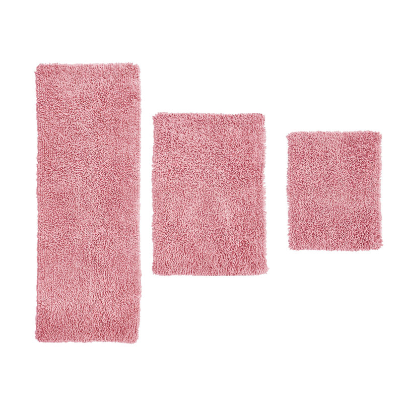 Tapis 100% coton lavable à la machine Fantasia (ensemble de 3), Rose