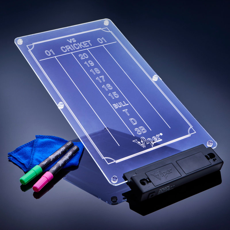Illuminated Rectangular Dart Scoreboard with Grease Pencils