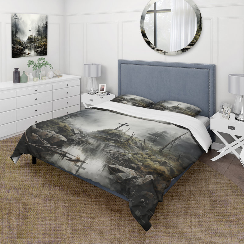 Ensemble de housse de couette en microfibre / polyester , Housse de couette simple + 1 taie décorative stan