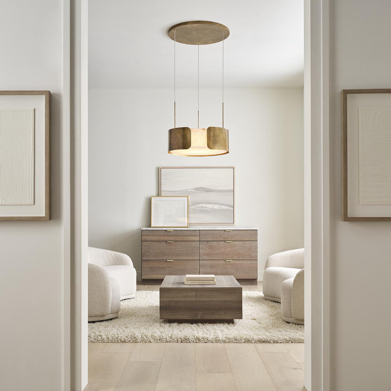 Anne-Marie Barton Armise 28" Drum Chandelier, Matte Carbon