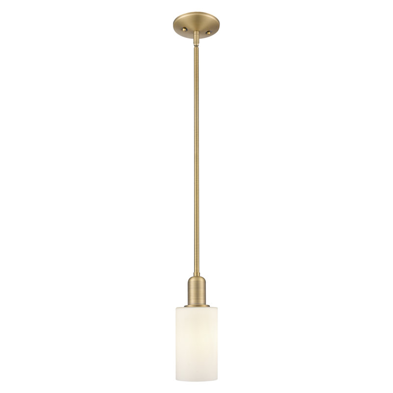 Arcadia - Alyssha - Mini-luminaire suspendu 4 tiges 1 lumière, Laiton brossé, Blanc mat
