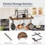Metal，Manufactured Wood Oval Hanging Pot Rack