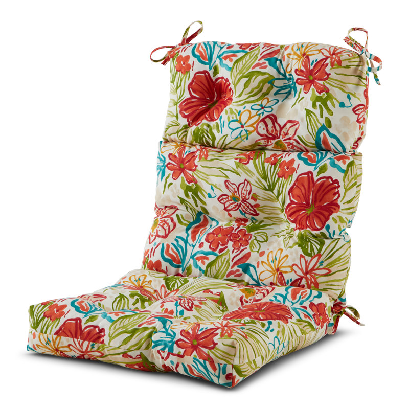 Lester Outdoor High Back Chair Cushion, Breeze Floral, 1