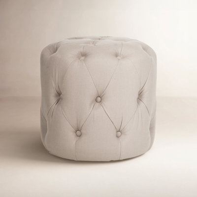 Burnes 16" Linen Upholstered Ottoman