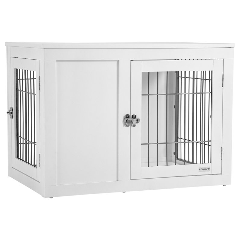 Cage pour chien Pawhut, Blanc