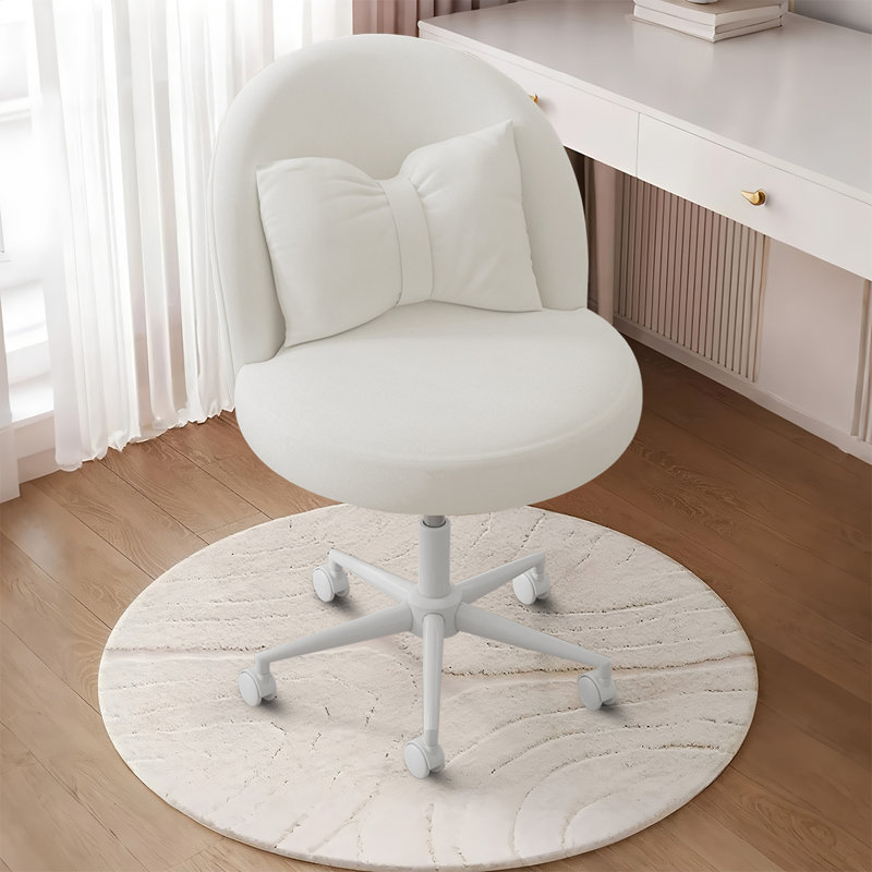 Blue Elephant Velvet Task Chair, White