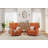 Swivel Rocker Recliner, 360° Glider Nursery Chair with High-Resilience Foam, 350lb Linen Recliner for Adults, Compact Living Room & Bedroom Chair, Orange-1427160458