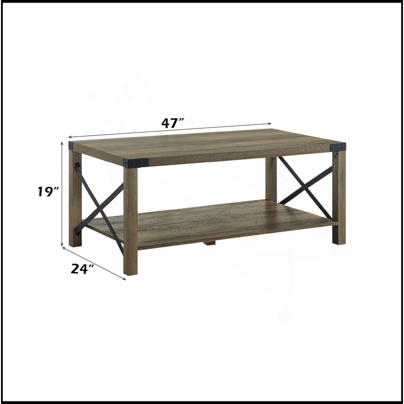 Rustic Oak Finish Coffee Table