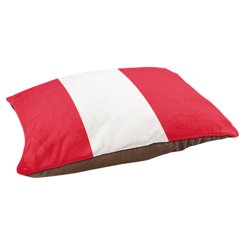 Oreiller pour chien Philadelphia, Très grand (l 50 po x P 40 po x H 17 po), Rouge / blanc / rouge