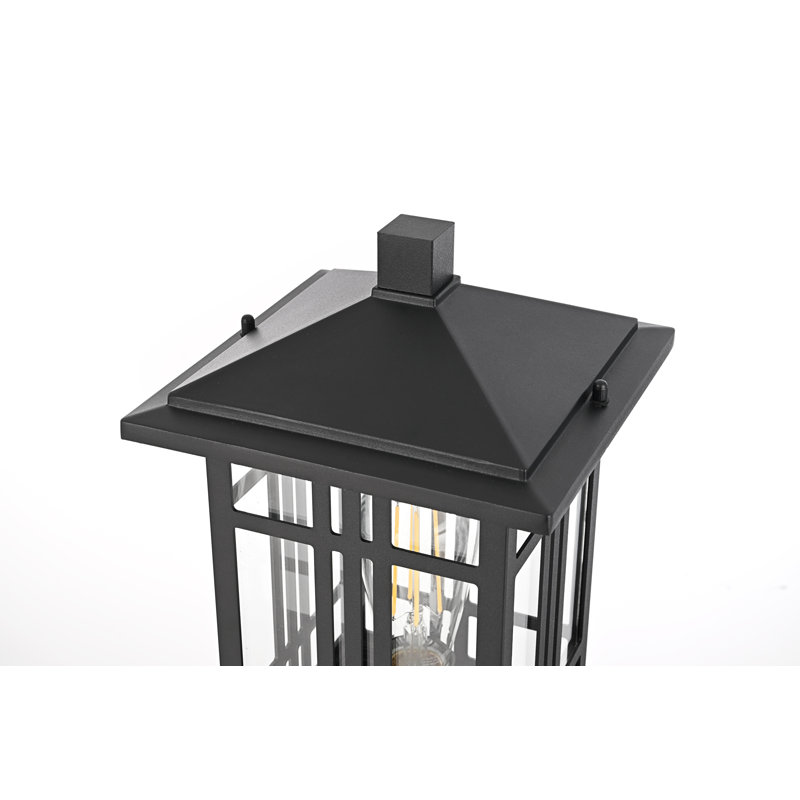 Lampadaire extérieur noir Emrush 15 pouces