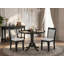 L'ensemble de 3 pièces de table de salle à manger moderne comprend une table ronde en bois avec Dropleaf et 2 chaises Parsons en tissu Shitake, noir brossé-1481399005-1481399011-1481428189