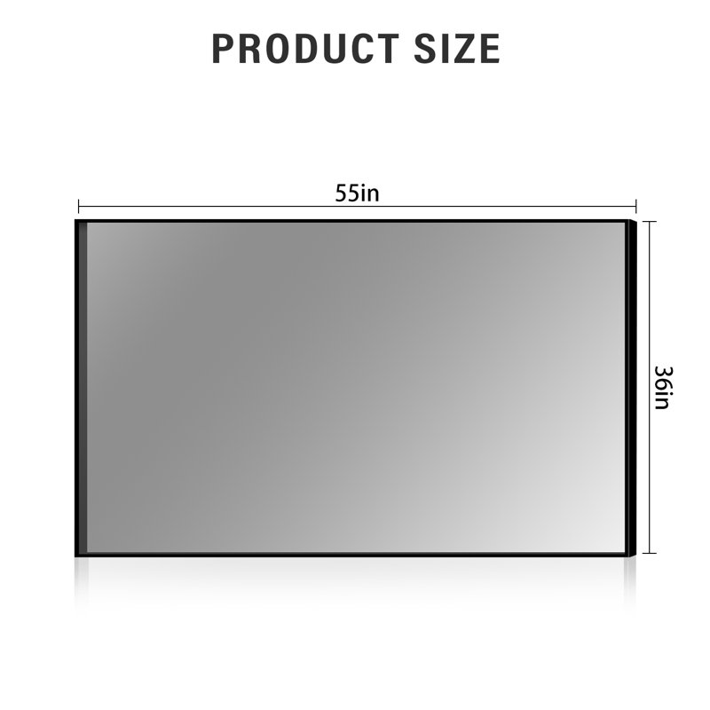 Lunara 1.18'' Thick Bathroom Vanity Mirror with Black Frame – Decorative Modern Accent Wall Mirror, Easy Installation