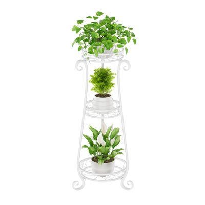 3 Tier Metal Plant Stand Indoor, 34 Inch Tall Corner Plant Stands For Indoor Plants, Flower Pot Holder Shelf Display Rack by Lark Manor