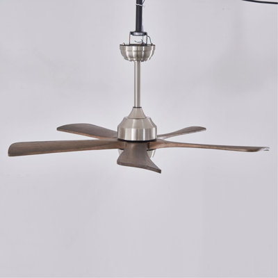 42" 5PCS Solid Wood Blades Ceiling Fan With Lights Remote Control,Quiet DC Motor 3 Blade Ceiling Fans 6 Speed Levels,Reversible Ceiling Fan,For Patio Living Room,Bedroom,Office,Indoor.