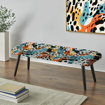 Banc rembourré à motif abstrait multicolore Wild Cheetah