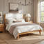 Lit plateforme Mid-Century avec tête de lit tapissier-131274469-131274473