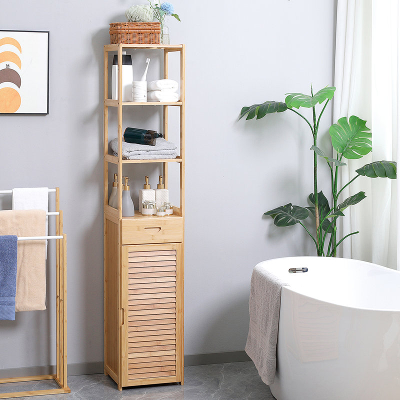 Freestanding Bathroom Chest - Provides Extra Storage Space Cabinet With Drawers Efficient