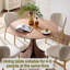 Table de salle à manger ronde 47,24 po en MDF de style contemporain noyer-1067896661
