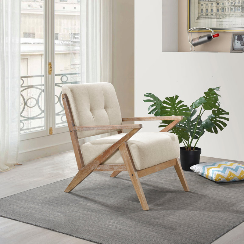 Siège d'appoint moderne de couleur sable, fabrication en bois massif, dossier, chaise au fini noyer antique de couleur sable, rembourrage en mousse, structure en bois d'hévéa, poids de l'ensemble de 39,75 lb, mobilier de maison