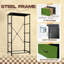 Commode de rangement verticale 4 tiroirs vert olive avec tiroirs en tissu