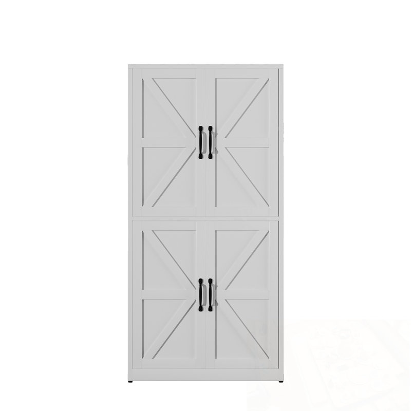 Armoire de rangement en acier avec tablettes réglables et 4 portes
