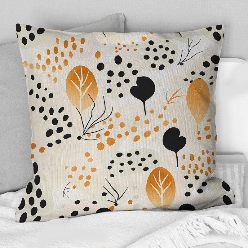 Coussin décoratif en polyester Beige et noir à imprimé guépard Simplicity I, H 16 po x l 16 po