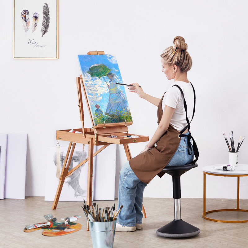 Beechwood Foldable French Easel with Storage Drawer