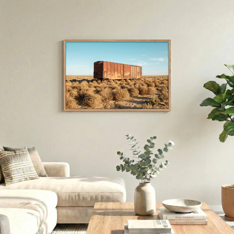 Ensemble de 1 tableau sur toile Desert Train, 32"H x 48"W, Natural