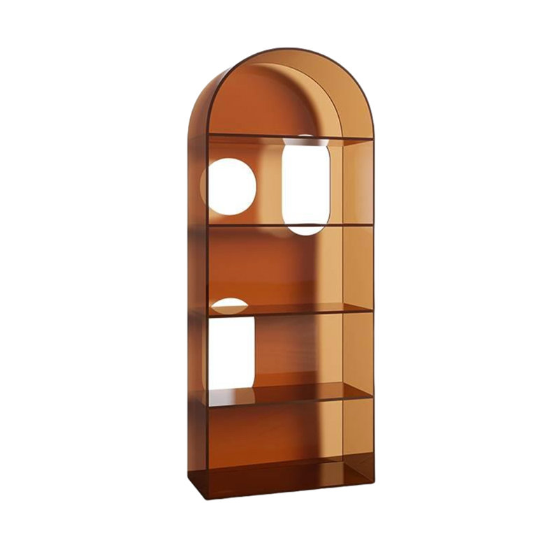Bibliothèque moderne en acrylique pour un rangement élégant, Brun ambré