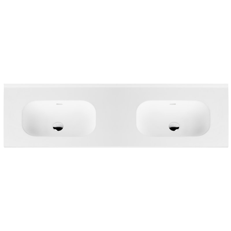 Aquatre 55.88'' W Double Vanity Top, Wall Mount, Matte White