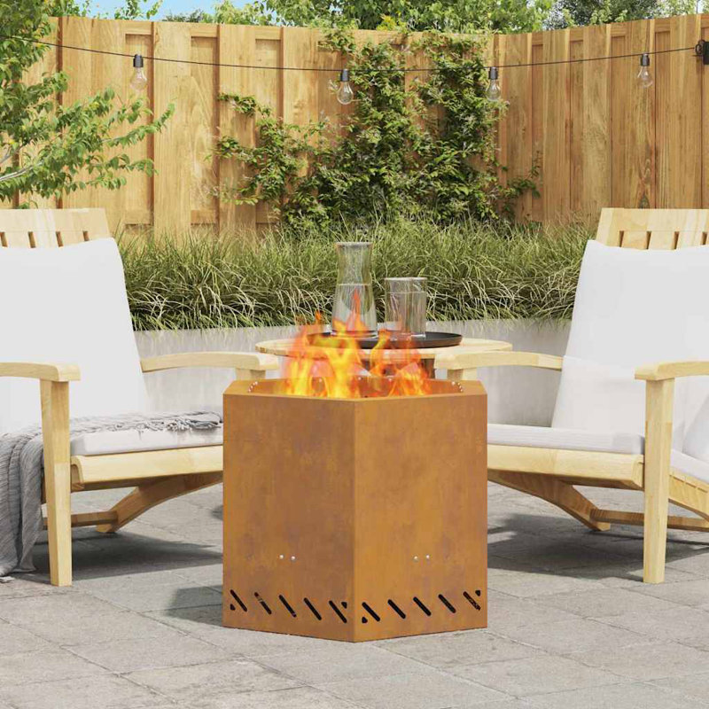 Modern Smokeless Fire Pit, 51cm H x 58cm W x 58cm D, Brown