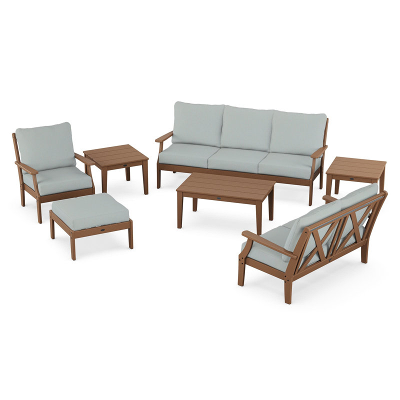 Braxton 7-Piece Deep Seating Set, Spa, Teak