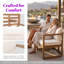 Ensemble de canapé de patio Alano 4 pièces en bois d'acacia avec canapé 3 places, 2 fauteuils et table basse