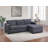 L-Shaped Sectional Sofa 2pc Square Arms Plastic Legs right Arm Chaise Left Arm Sofa-936074946