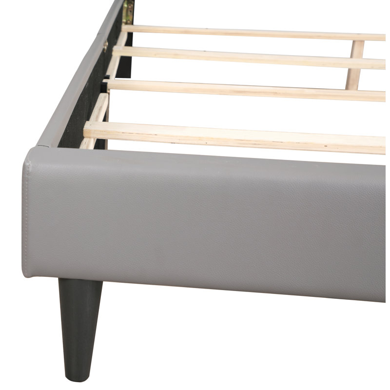 Upholstered Panel Bed, Queen, Gray