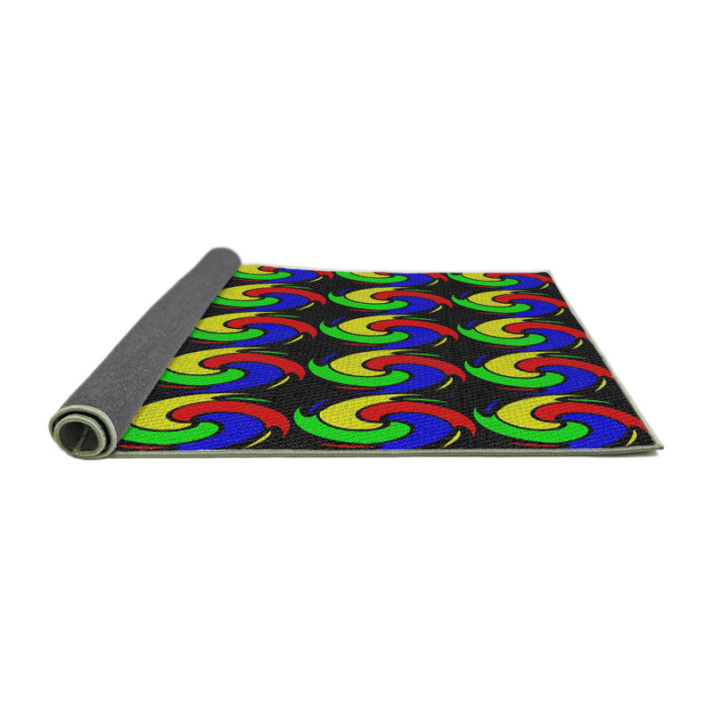 Noir Tapis décoratif, Rond 7 pi
