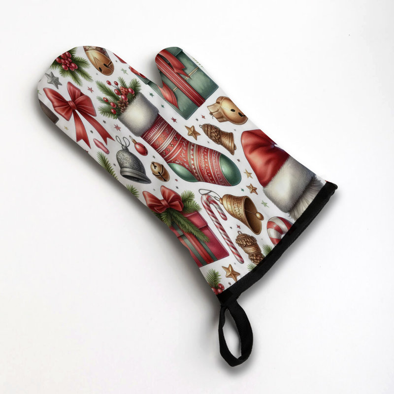 Christmas Sparkle Oven Mitt Cotton Twill