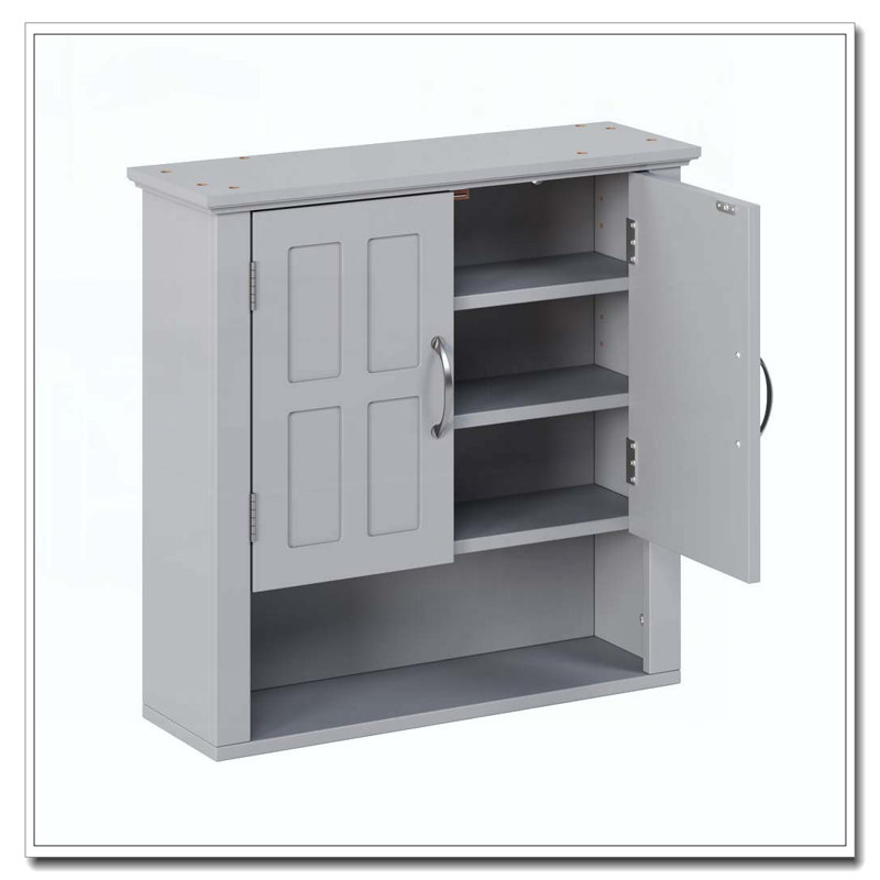 Bathroom Storage Cabinet, Gray-Wall Storage-two doors