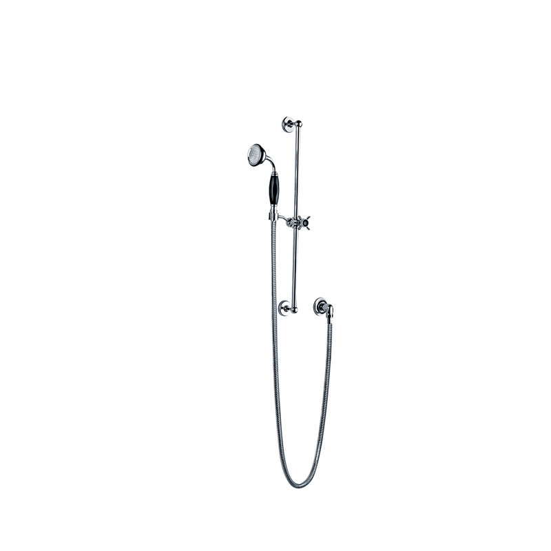 Classic Black Apron Rose Handheld Shower Head, Silver Nickel