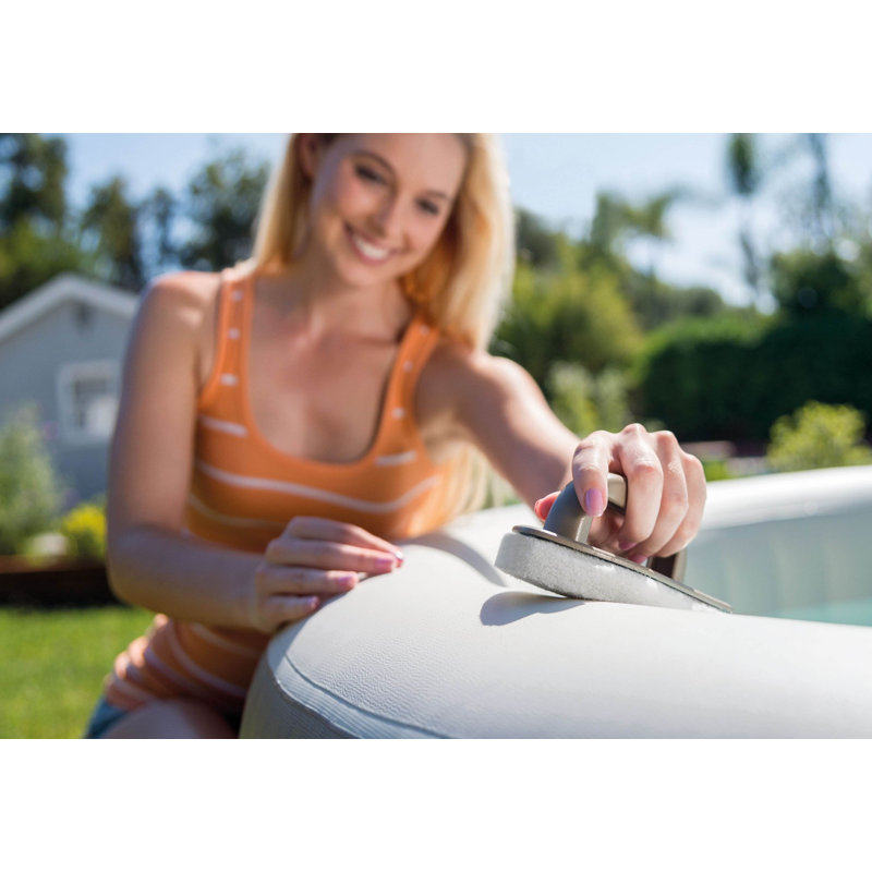 Intex 6 - Person 170 - Jet Square Inflatable Hot Tub in Gray