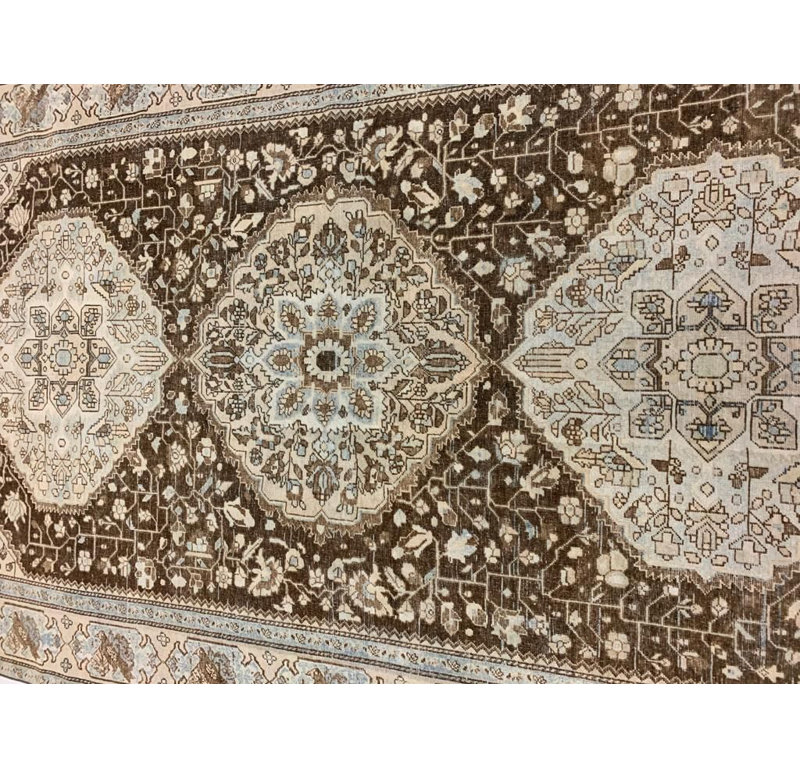 Tapis Oushak turc antique vieilli de conception unique 6 pi x 11 pi 5 po One-of-a-Kind