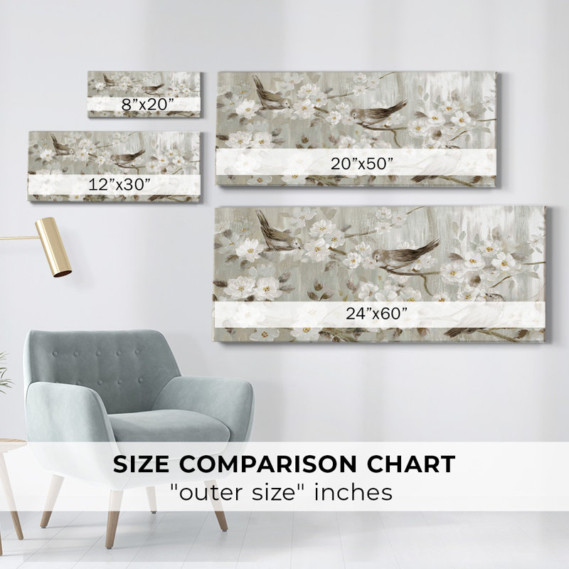 Chansons du printemps sur toile, H 24 po x l 60 po x P 1,5 po