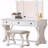 Unique Modern Style Bedroom Makeup Vanity  W Stool Foldable Mirror Drawers White Color Mdf Veneer 1Pc Vanity Furniture-1127709970