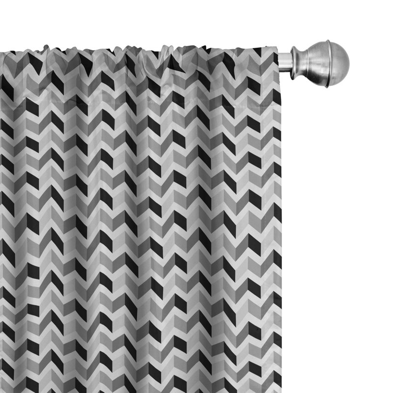 Chevron Semi-Sheer Rod Pocket Curtain Panels, 28" W x 95" L