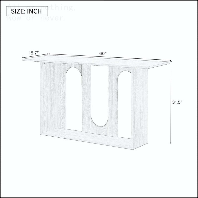 Curved Ash Veneer Console Table with Lower Shelf, White