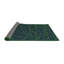 Laine tissée à la machine abstraite et polyester vert/bleu Tapis décoratif-1972383744