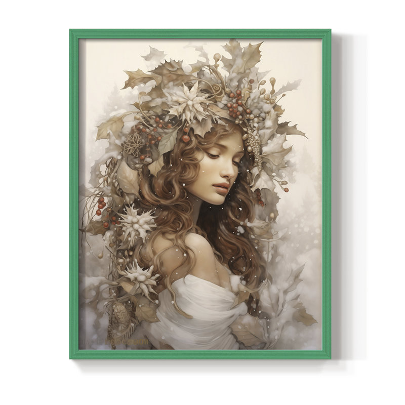 «Christmas Holiday», reproduction d'art encadrée DCC, Vert, H 15 po x l 12 po