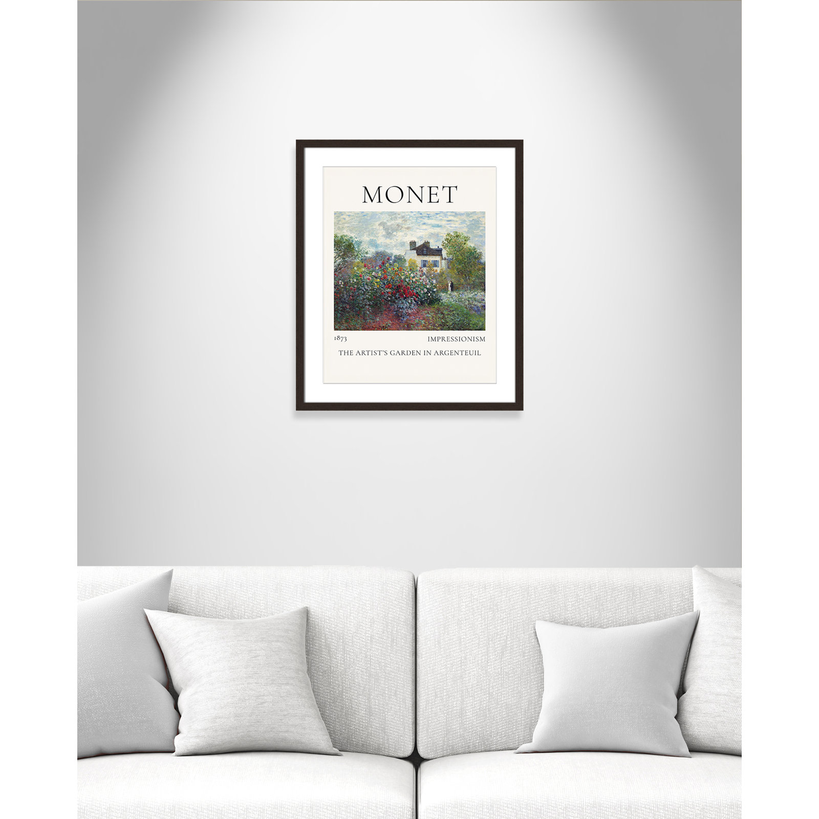 Rocchetto "Artists Garden in Argenteuil" Print, Walnut Single Picture Frame, Yes, 25.5" H x 21.5" W x 1.25" D