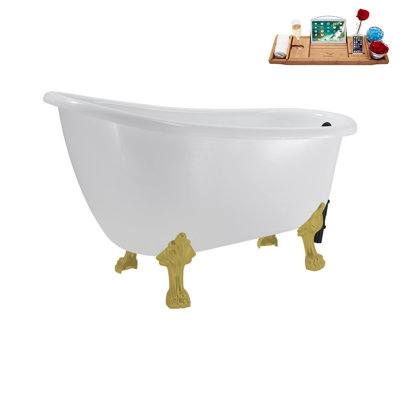 53.1'' x 25.6'' Freestanding Soaking Acrylic Bathtub